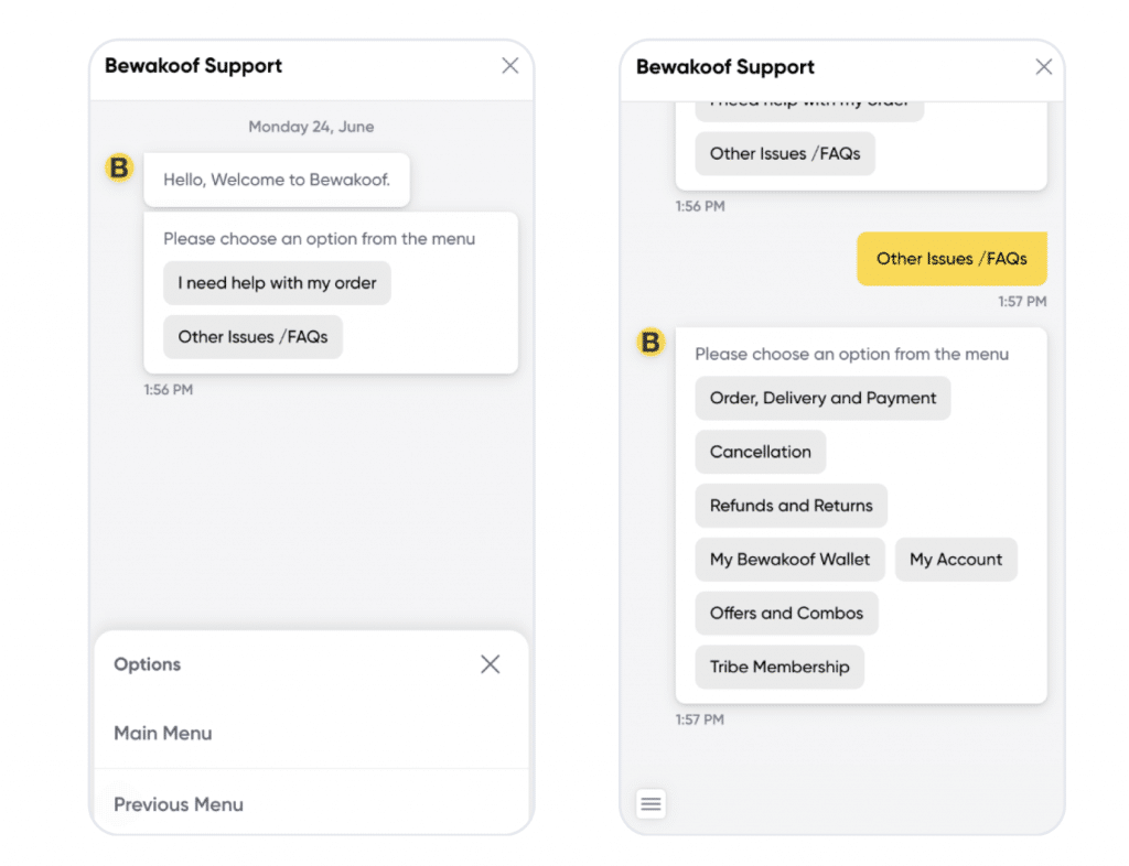 Bewakoof AI chatbot